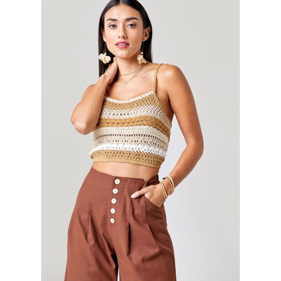 Francesca's Jenna Crochet Tank Top NEW WITH TAGS - size small - Picture 2 of 5